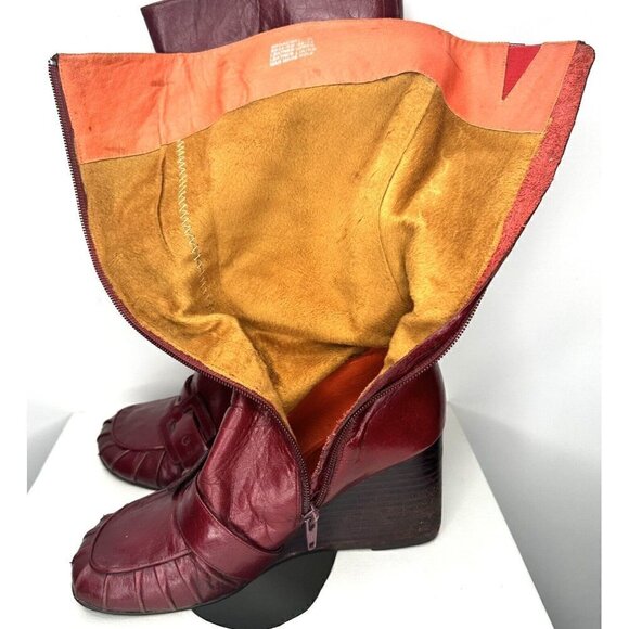 Miz Mooz Boots Womens Broadway Wedge Heel Buckle Granny Witchy Red Size 36 US 6 - Picture 10 of 12